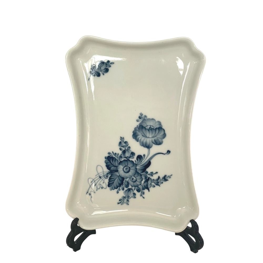 Royal Copenhagen Blue Flower Hand Painted Porcelain Tray‎ 9" Rectangular Dish